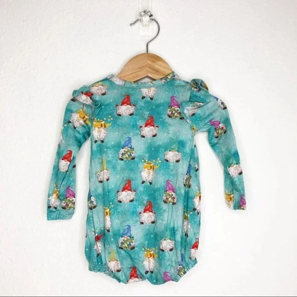 NWT Posh Peanut bubble romper long sleeve gnomey blue size 3-6 months - Picture 4 of 9
